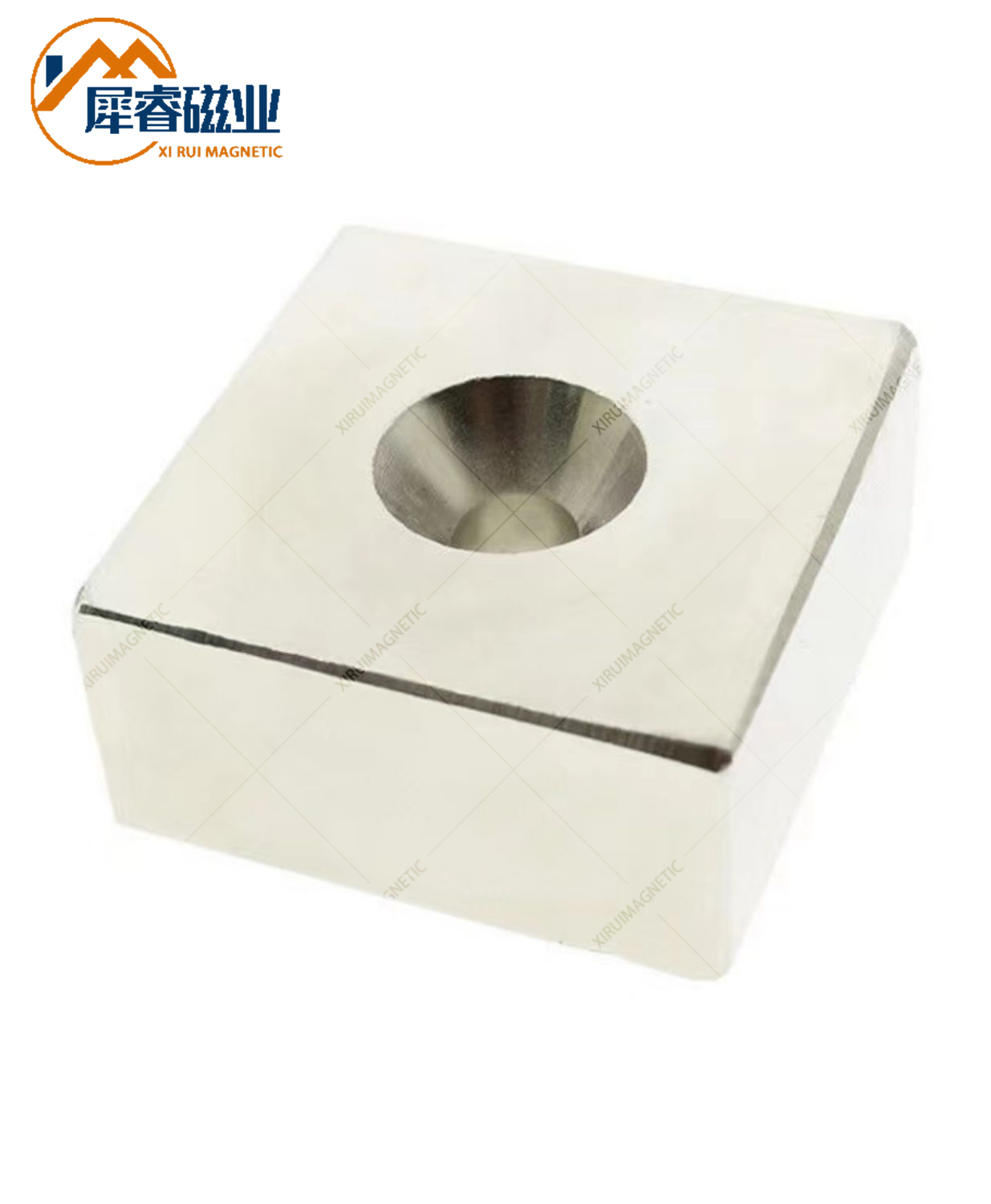 钕铁硼-方形打孔磁铁-非标定制